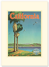 California - Santa Fe - Premium Vintage Collectible Blank Greeting Card