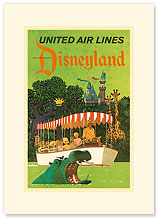 United Airlines Disneyland, Anaheim, California - Premium Vintage Collectible Blank Greeting Card