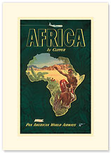 Africa By Clipper - Premium Vintage Collectible Blank Greeting Card
