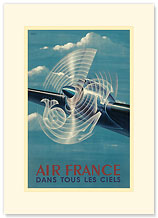 Aviation - Dans Tous les Ciels - Premium Vintage Collectible Blank Greeting Card