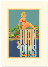 Juan Les Pins, Antibes, France - Premium Vintage Collectible Blank Greeting Card