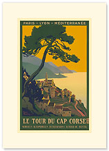 Paris - Lyon - Mediterranee Railway, Le Tour du Cap Corse - Premium Vintage Collectible Blank Greeting Card