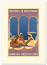 Hamburg Amerika Linie, Croisieres en Mediterranee - Premium Vintage Collectible Blank Greeting Card