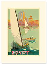 Egypt The Nile River - Premium Vintage Collectible Blank Greeting Card