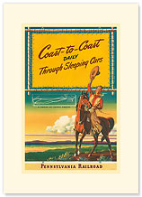 Pennsylvania Railroad, Coast to Coast Daily - Premium Vintage Collectible Blank Greeting Card