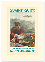 Pan American: Quaint Quito - In the Ecuadorian Andes - Premium Vintage Collectible Blank Greeting Card