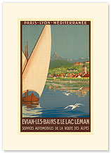 PLM Paris-Lyon-Mediterranee EVIAN LES BAINS, France - Premium Vintage Collectible Blank Greeting Card