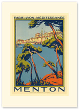 Menton, Paris - Lyon - Mediterrenee: France Railway Company - Premium Vintage Collectible Blank Greeting Card