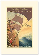 KLM Royal Dutch Airlines: The Flying Dutchman - Premium Vintage Collectible Blank Greeting Card