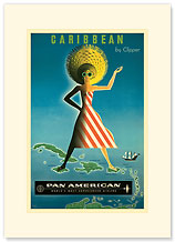 Carribean By Clipper - Premium Vintage Collectible Blank Greeting Card