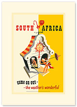 South Africa: Come on Out - The Weather is Wonderful - Premium Vintage Collectible Blank Greeting Card