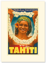 Tahiti, La Perle du Pacifique - Premium Vintage Collectible Blank Greeting Card