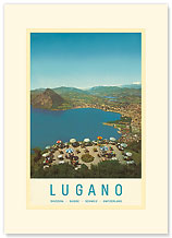 Lugano, Switzerland - Premium Vintage Collectible Blank Greeting Card