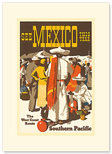 Southern Pacific Railroad: See Mexico This Year - Premium Vintage Collectible Blank Greeting Card