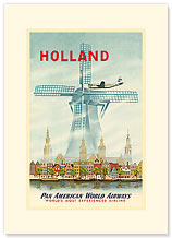 Holland, PanAm World Airways - Premium Vintage Collectible Blank Greeting Card