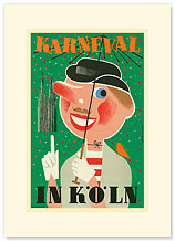 Karneval In Koln: Germany - Premium Vintage Collectible Blank Greeting Card