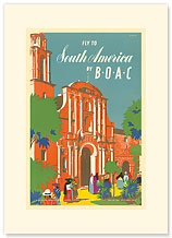 British Overseas Airways Corporation: Fly to South America by BOAC - Premium Vintage Collectible Blank Greeting Card