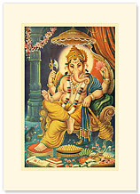 Lord Ganesha - Premium Vintage Collectible Blank Greeting Card