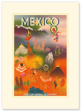 Direccion General de Turismo: Mexico - Premium Vintage Collectible Blank Greeting Card