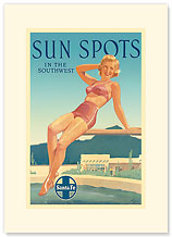 Santa Fe Railroad: Sun Spots in the Southwest - Premium Vintage Collectible Blank Greeting Card