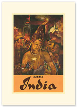 Ajanta, India - Premium Vintage Collectible Blank Greeting Card