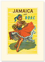 British Overseas Airways Corporation: Jamaica - Jet BOAC - Premium Vintage Collectible Blank Greeting Card