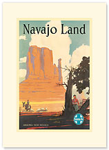 Santa Fe Railroad: Navajo Land - Premium Vintage Collectible Blank Greeting Card