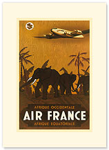 Aviation: Afrique Occidentale Afrique Equatoriale - French West & Equatorial Africa - Premium Vintage Collectible Blank Greeting Card