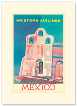 Western Airlines: Mexico - Premium Vintage Collectible Blank Greeting Card