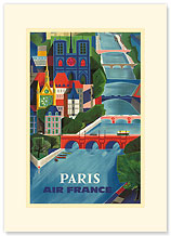 Aviation: Paris - La Seine - Premium Vintage Collectible Blank Greeting Card