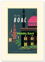 British Overseas Airways Corporation: Fly by BOAC - Middle East - Premium Vintage Collectible Blank Greeting Card