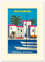 Aviation French Riviera - Premium Vintage Collectible Blank Greeting Card