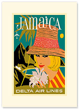 Delta Air Lines: Jamaica - Premium Vintage Collectible Blank Greeting Card