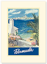 Bermuda Travel Poster - Premium Vintage Collectible Blank Greeting Card