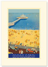 Holland Beach, Scheveningen Pier - Premium Vintage Collectible Blank Greeting Card