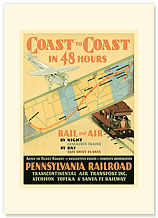 Pennsylvania Railroad: Coast to Coast in 48 Hours - Premium Vintage Collectible Blank Greeting Card