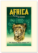 Africa By Clipper - Premium Vintage Collectible Blank Greeting Card