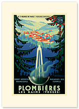 Plombieres Les Bains, Hot Springs, France - Premium Vintage Collectible Blank Greeting Card