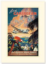 Carribean By Clipper - Premium Vintage Collectible Blank Greeting Card