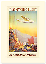 Transpacific Flight By Clipper - Premium Vintage Collectible Blank Greeting Card