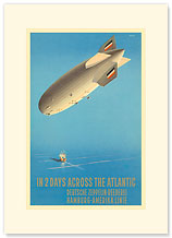 Deutsche Zeppelin Reederei - German Airship - Premium Vintage Collectible Blank Greeting Card