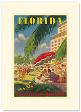 Pennsylvania Railroad, Florida - Premium Vintage Collectible Blank Greeting Card