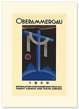 Oberammergau - Blue Cross - Premium Vintage Collectible Blank Greeting Card