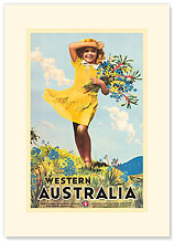 Western Australia, Flower Girl - Premium Vintage Collectible Blank Greeting Card