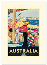 Australia Beach - Premium Vintage Collectible Blank Greeting Card