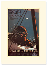 Air Race, England to Australia - Premium Vintage Collectible Blank Greeting Card