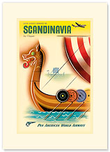 Pan Am Scandinavia Viking Ship - Premium Vintage Collectible Blank Greeting Card