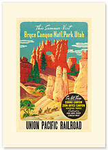 Bryce Canyon, Utah - Union Pacific Railroad - Premium Vintage Collectible Blank Greeting Card