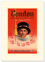 London by Clipper - Beefeater Yeomen of the Guard - Premium Vintage Collectible Blank Greeting Card