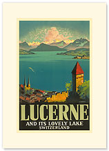 Lucerne Lovely Lake - Switzerland - Premium Vintage Collectible Blank Greeting Card